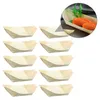 Set di stoviglie Piatti usa e getta Vassoio per kayak in legno Stoviglie Snack per barche Piatto per sushi Bocconcini a forma di