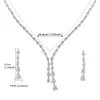 Set di gioielli da sposa WEIMANJINGDIAN Marca Arrivo Alta qualità a goccia Cubic Zirconia CZ Collana e orecchini Elegante set da sposa 230804