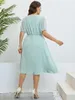 Plus Size Dresses Women Clothing Solid Casual Maxi For 2023 Summer Sexy Short Sleeve Loose Dress Beach Large