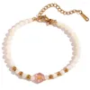 Strand 316L Roestvrij Staal Wit Shell Kraal Zeshoekige Natuursteen Armband Voor Vrouwen Meisje Mode-sieraden Gift Party