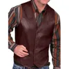 Gilet da uomo Gilet vintage da uomo Gilet casual senza maniche in pelle Gilet Performance sul palco 230804