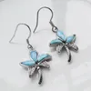 Boucles d'Oreille Pendantes Bijoux fins Naturel Larimar Cocotier Argent sterling 925 Pour Femme Boucle d'oreille