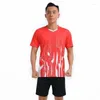 Survêtements pour hommes Combinaison de badminton Vêtements de sport à manches courtes Printemps Été Automne T-shirt court Compétition Vêtements de tennis de table à séchage rapide