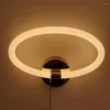 Candeeiro de Parede Tubo Redondo Simples Iluminação LED Interior Corredor Sala de Estar Quarto Fundo Decorativo