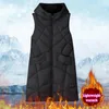 Gilet da donna nero autunno inverno donna lungo parka gilet caldo cerniera con cappuccio piumino parka donna gilet senza maniche giacca outwear L6