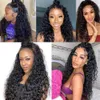 Deep Wave 13x4 Lace Front Wigs pour les femmes noires Kinky Curly Lace Frontal Wig HD Transparent Cury Lace Closure Wig Glueless Wig