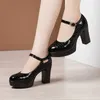 Sandalen 2022 Neue Frühling Herbst Casual Schuhe mit hohen absätzen Sexy Dicke Heels Plattform Pumpen Schwarz Weiß Größe 43 High Heels sexy J230806