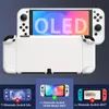 For Switch OLED Case For Nintendo Switch OLED Model, Dockable PC Protective Cover Case For Switch OLED Model With Comfortable Joy-Con Grip Case And 6 Thumb Stick Caps