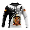 Herren-Kapuzenpullover, spanischer Kapuzenpullover, große Kleidung, Nationales Emblem, bedruckt, Street-Fashion-Sweatshirt, übergroße Oberteile, XXS-4XL