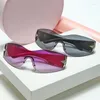 Güneş gözlükleri Rimless y2k Kadınlar için Modeli Güneş Gözlükleri Punk Tek Parça Goggles Büyük Boyut Moda Vintage Shades Street Atış