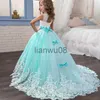 Girl's Dresses Teen Girls Long Dress Bridesmaid Kids Dresses For Girls Children Princess Party Wedding Gown Formal Occasion Dresses 10 14 Years x0806