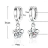 Boucles d'oreilles créoles en argent 925 pour femmes bijoux fins motif de haute qualité violet blanc Zircon échantillon