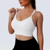 Yoga Outfit Professionnel Push Up Soutien-Gorge Sans Bretelles Running Top Pour Fitness Sexy Crop Sport Wear Côtelé Gym Sous-Vêtements Femmes