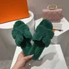 2023 Designer New Slippers Winter Large Size Candy Color Non-Slip Sandals Fashion Street Ladies Premium Warm Fur Slippers 35-42 MKIKM00003