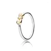 Cluster Rings 2023 Fashion Silver 925 Darling Daisy Bouquet Signature Of Love Primrose Stackable Ring White Enamel Original Woman Jewelry