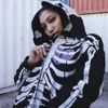 Y2K Hoodie herrkläder blixtlås tröja kvinnor casual streetwear skelett grafik hiphop hoodies unisex harajuku jacka rockar t230806