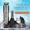 Máquina de cortar cabelo 6 em 1 multifuncional barba facial corpo máquina de cortar cabelo com display lcd kit de preparação de cabelo elétrico para homens