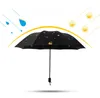 Parapluies Parapluie Parasol Creative Sunny 3 Pliant Hommes Femmes Double Vente En Gros Noir Revêtement