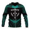 Męskie bluzy z kapturem Plstar Cosmos 3DRinted 2023est Kosrae Tribal Tattoo Unikalne unisex Streetwear HARAJUKU Pullover Blue/Bluza/Zip A-1