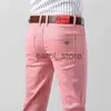 Herren-Jeans, Herren-Stretch-Röhrenjeans, klassischer Stil, Business-Mode, rosa, rot, gelb, Stretch, schmale Passform, gerade Denim-Hose, männlich, Marke J230806