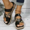 Chinelos Estilo 2023 Sapato Leopardo Feminino Casual Deslizamento Feminino Moda Famale's Sole Simple Girl's Outom Sandals
