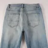 Designerkläder amires jeans denim byxor 6665 fashionabla amies high street mode varumärke blå män veckat rynka mönster trasig531