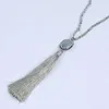 Colliers pendentif perle en pierre naturelle et cristal goutte gland femmes long collier