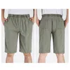 Shorts pour hommes pantalons décontractés conception de cordon lâche garder le refroidissement taille élastique pantalons d'été âgés lin vêtements de plage