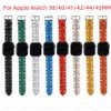 Luxuriöses Lederarmband für Apple Watch Armband 44 mm 45 mm 42 mm 49 mm Ultra 38 mm 40 mm 41 mm Letter Designer Ersatzarmband iWatch 4 5 6 8 7 se