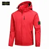 Plus Size Coat Men's Brand Jackets Designer Stone Jackets Island Pocket Jackel Långärmad dragkedja Badges Windbreaker Embrodery Work Jackets Size S-3XLM19