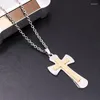 Colliers pendants vintage catholique St. Benedict Exorcist charme bible croix en acier inoxydable Collier bricolage bijoux chrétien Craft P977