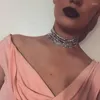 Choker sexig punk mode chokers för kvinnor glänsande strass flerskikts halsband fest hals smycken nt235