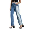 سراويل جينز للسيدات سراويل ألوان عالية الخصر مع ملابس الجيوب اليومية الشارع