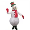 Red Hat Snowman Mascot Costume Top Cartoon Anime personagem tema Carnaval Unissex Adultos Tamanho Festa de Aniversário de Natal Outfit Outfit Terno