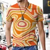 Męskie koszulki T-shirt 3D Modna moda z krótkim rękawem swobodny bluza abstrakcyjna olśniewająca wzór 2023 Summer Men unty Tops