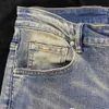 Designer Kleding Amires Jeans Spijkerbroek Amies Makes Oude Gewassen Gescheurde Jeans Verf Graffiti Gedragen Geschraapt Afslanken Elastiek Amr Feet381