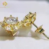 Bijoux Moisanite 925 Silver Sterling Fast Livrot VVS Gra Iced Out Moissanite Diamond Stud Hop Hop Earge