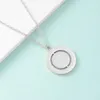 Pendentif Colliers En Acier Inoxydable Rotatif Rond Blanc Pour Enregistrer En Métal Déclaration Bar Nom Collier Miroir Poli En Gros 10 pcs