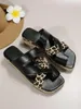 Pantofole 2023 Style Lady Leopard Shoe Casual Flat Slides Fashion Suola di Famale Simple Girl's Outroom Sandals