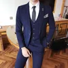 Abiti da uomo Uomo di alta qualità Business Stripe Slim Fit Abito da sposa Smoking dello sposo 3 pezzi Set Giacca da ballo Pantaloni Gilet Cappotto Pantaloni