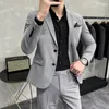 Herrenanzüge, Blazer (Jacke + Hose), High-End-Marken-Boutique, modische einfarbige Herren-Casual-Business-Anzüge, 2-teiliges Set, Bräutigam, Hochzeitskleid