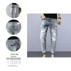 Мужские джинсы Slim Fit тонкий разоренный градиент цвет