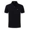 T-shirts pour hommes Top qualité été Polo à manches courtes Fit Type coton décontracté couleur unie revers T-Shirts hommes Ventilation hauts