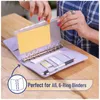 Ve A6 Renk 6 PCS Binder Cepleri 6 Ring Defter Su Geçirmez PVC Yaprak Belge Dosyalama Çantası için Fermuar Klasörleri