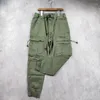 Pantaloni da uomo 2023 Primavera Autunno Tuta Macchina per il tempo libero Funzione Tasca a vento Cintura con coulisse Giunzione allentata