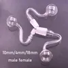 Tubos de queimador de óleo de vidro tamanho XXL com 10mm 14mm 18mm Macho Fêmea Joint Pyrex Glass Oil Adapter Fumar Banger Nail para Dab Rig Bong Atacado