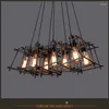 Lampy wiszące 1 Głowa Wiru żelaza Vintage Nordic Nordic Industry Lightings Retro Loft Edison Light