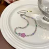 Conjunto de brincos de colar com miçangas de cristal ou pulseiras com pingente de flor ajustável no pulso corrente/pulseira peças exclusivas para meninas e mulheres D7WB