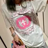 Damen T-Shirt Designer 2023 Frühling/Sommer Neues G Family Logo Pink Print T-Shirt Rundhals Lose Kurzarm Top Damen 9EXU