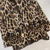 Autumn Leopard Two Piece Pants Set Long Sleeve Pyjama Neck Single-Breasted Blus Long Pants Suits Set Two Piece Suits B3G04